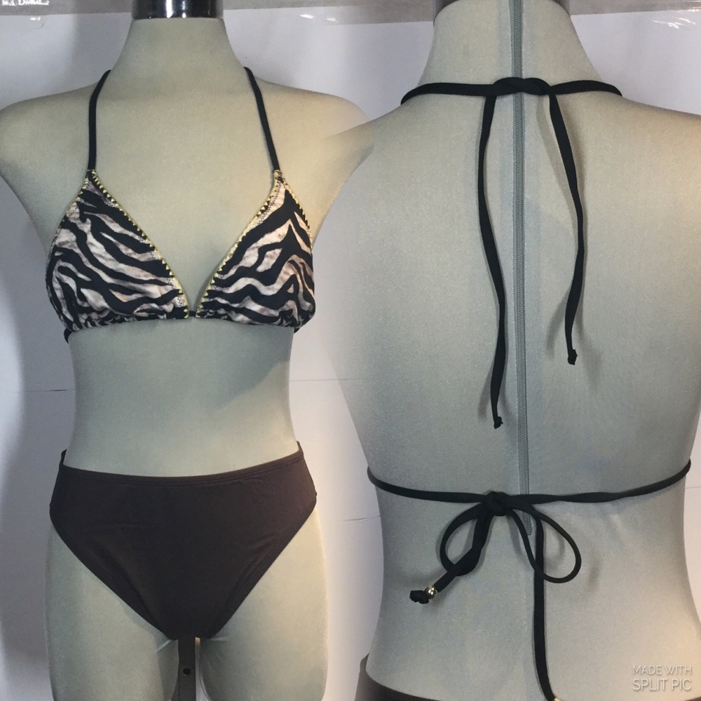 Zebra two pieces Bikini Swimsuit Size M